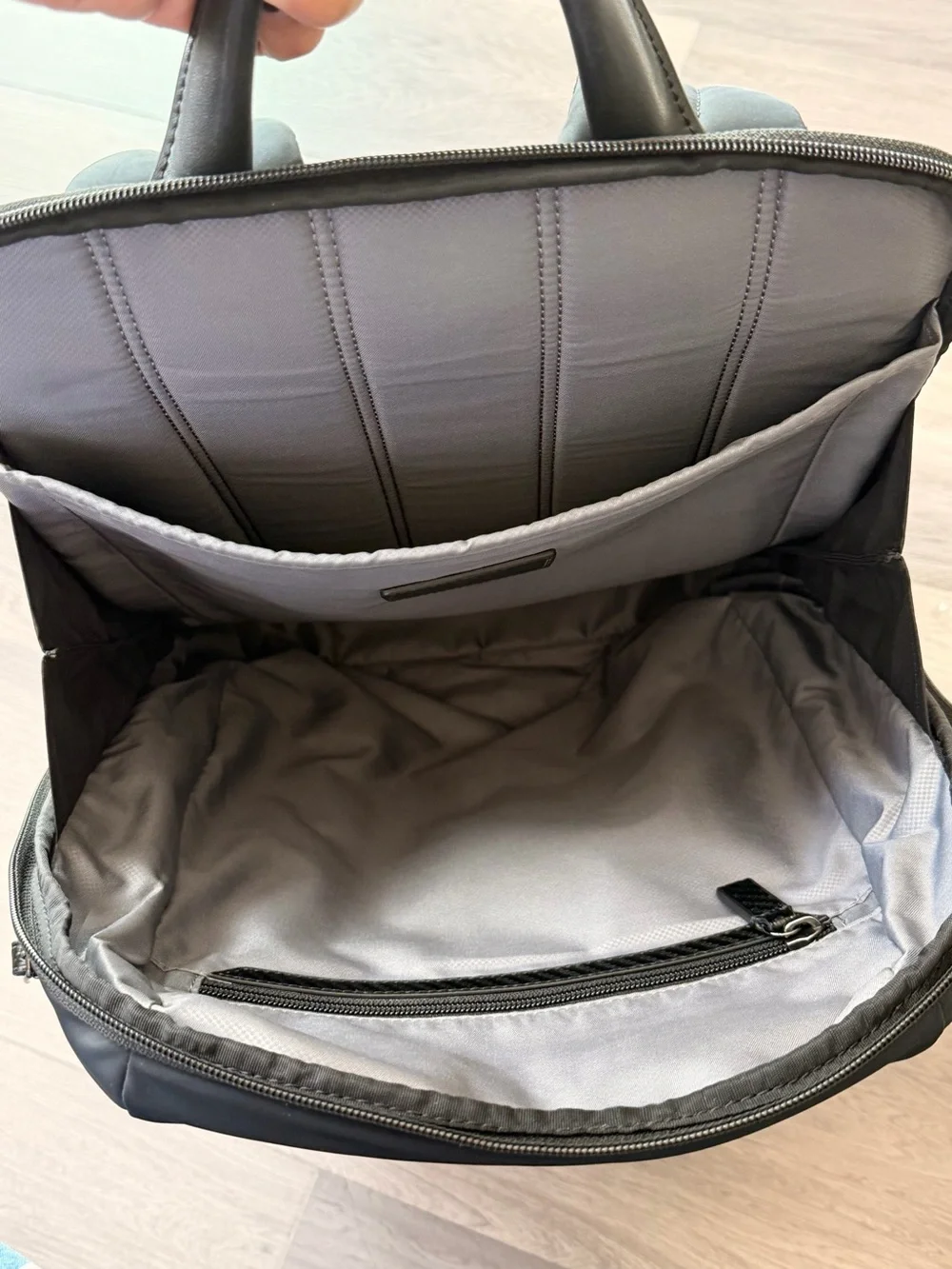 TUMI Monroe Foxwood Black BackpackCarbon Fiber Accents